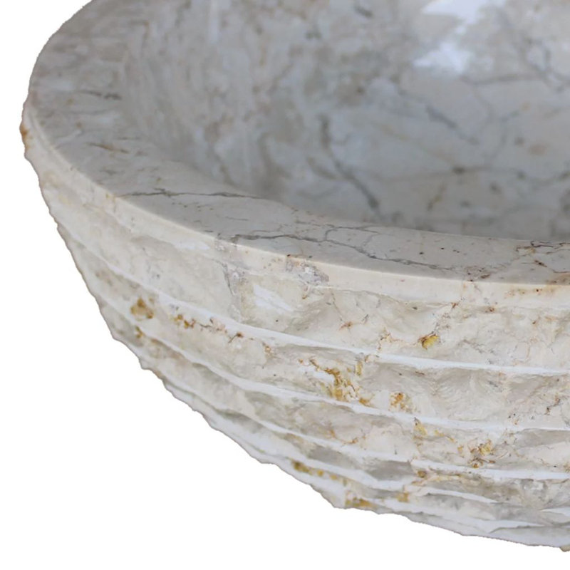 Petit lavabo de comptoir en marbre, Crème