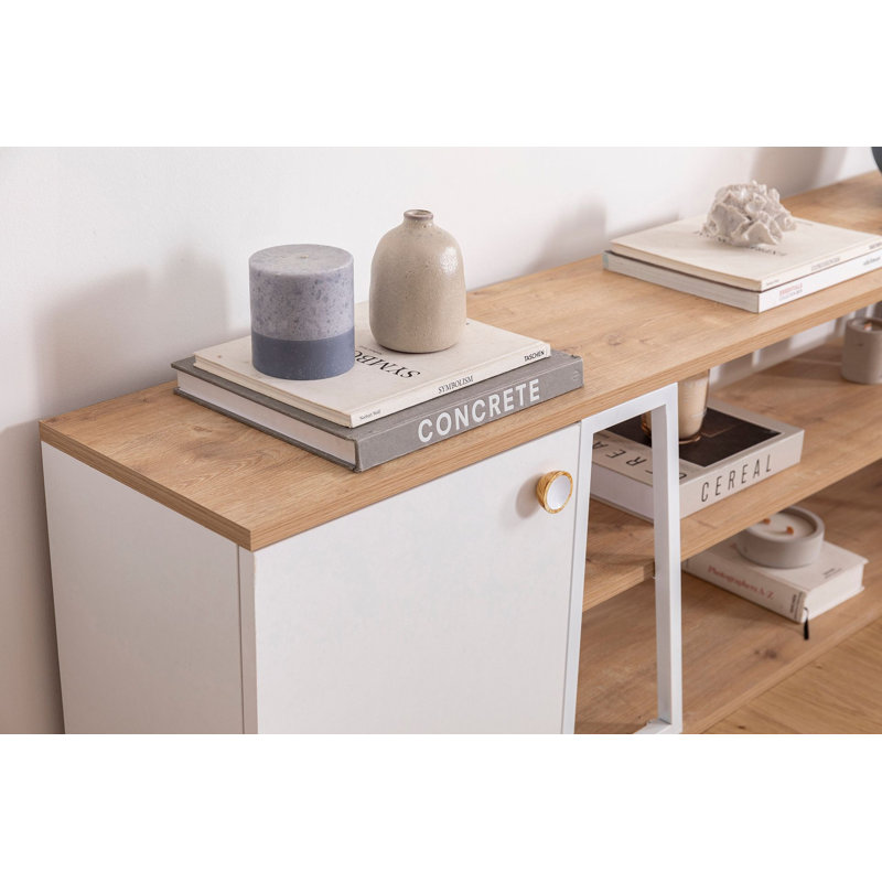 Keikei Unfinished TV Stand for TVs up to 60", White