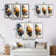 Orange et bleu fleurs de crocus - ensemble de 3 impressions-450328391-450328390