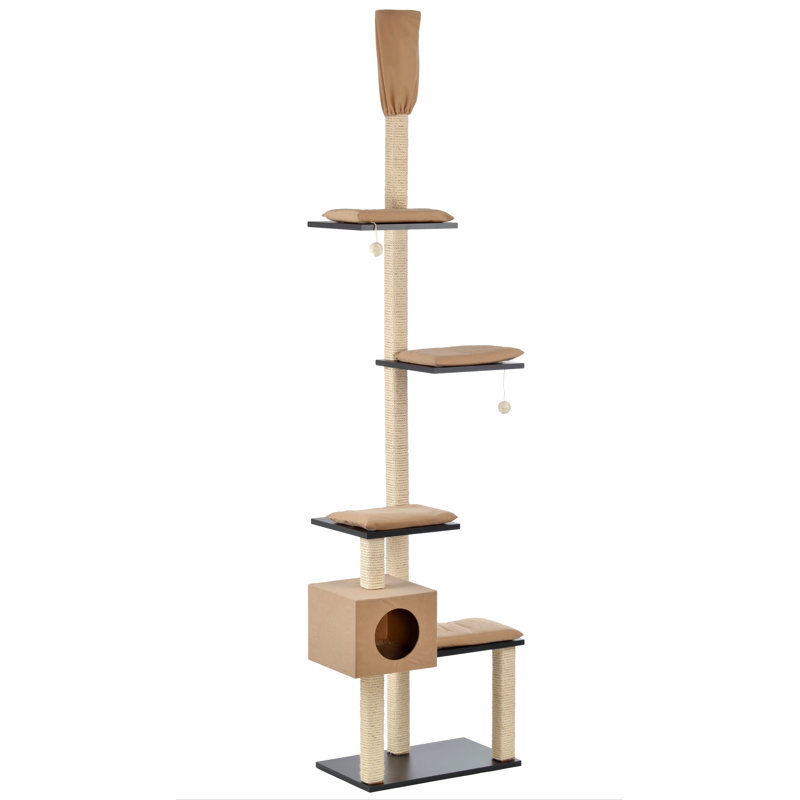 Gael 260 cm H Cat Tree / Condo, Anthracite/Beige