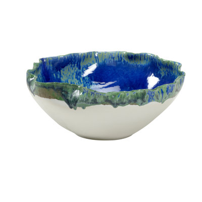 Bol décoratif contemporain en porcelaine abstraite blanc