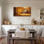 Grand art mural sur toile d'automne - citrouille et grange, peinture murale d'automne-676565090