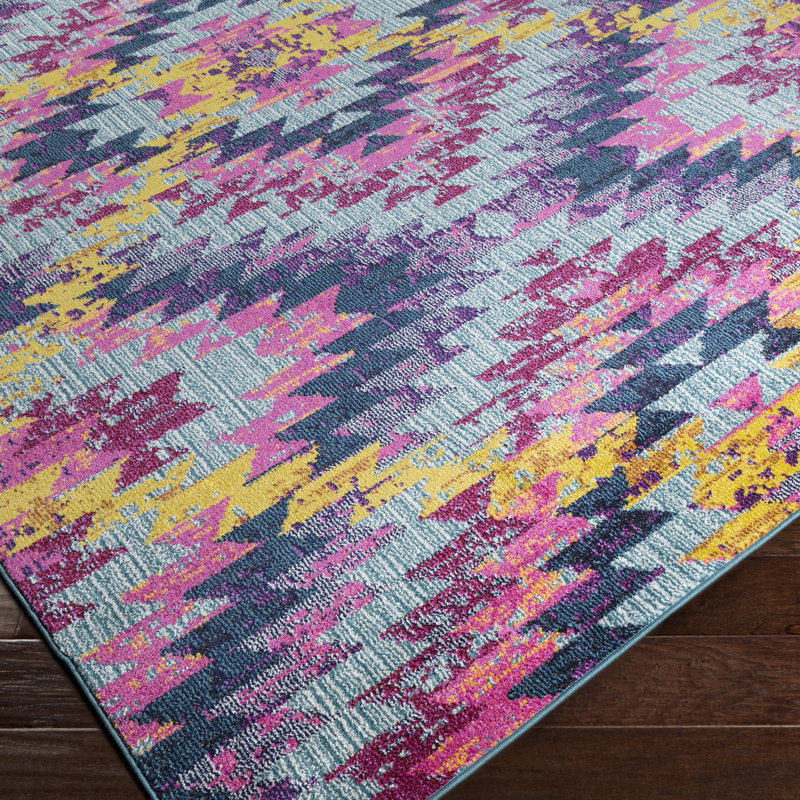 Nichole Chevron and Geometric Indoor Rug, Rectangle 2' x 3'