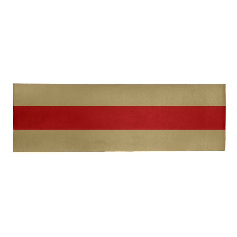 Tapis de zone ivoire à rayures de football san francisco, Tapis de couloir 2 pi 6 po x 8 pi
