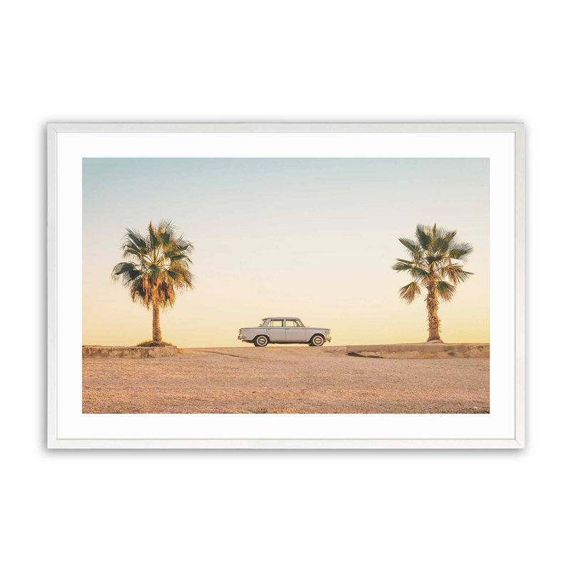 Imprimé coucher de soleil, Cadre opaque blanc, H 19 po x l 25 po x P 1,25 po