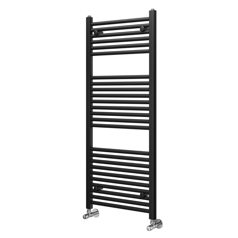 Straight Towel Rail Heated Towel Rails, Black, 120cm H x 60cm W x 3cm D