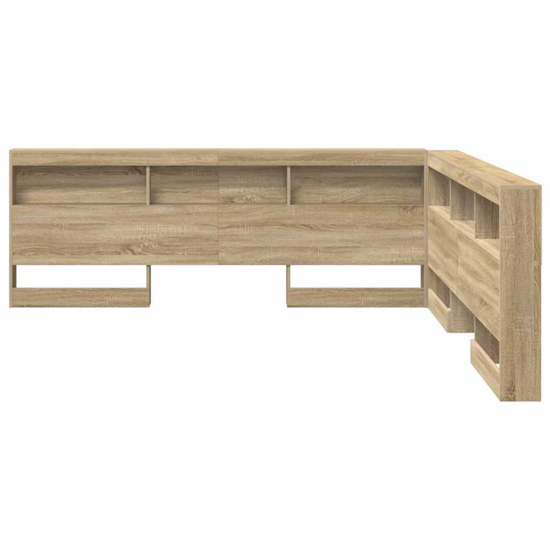  Storage Headboard With Shelf 200 Cm Engineered Wood, Sonoma Oak, 210 x 200cm