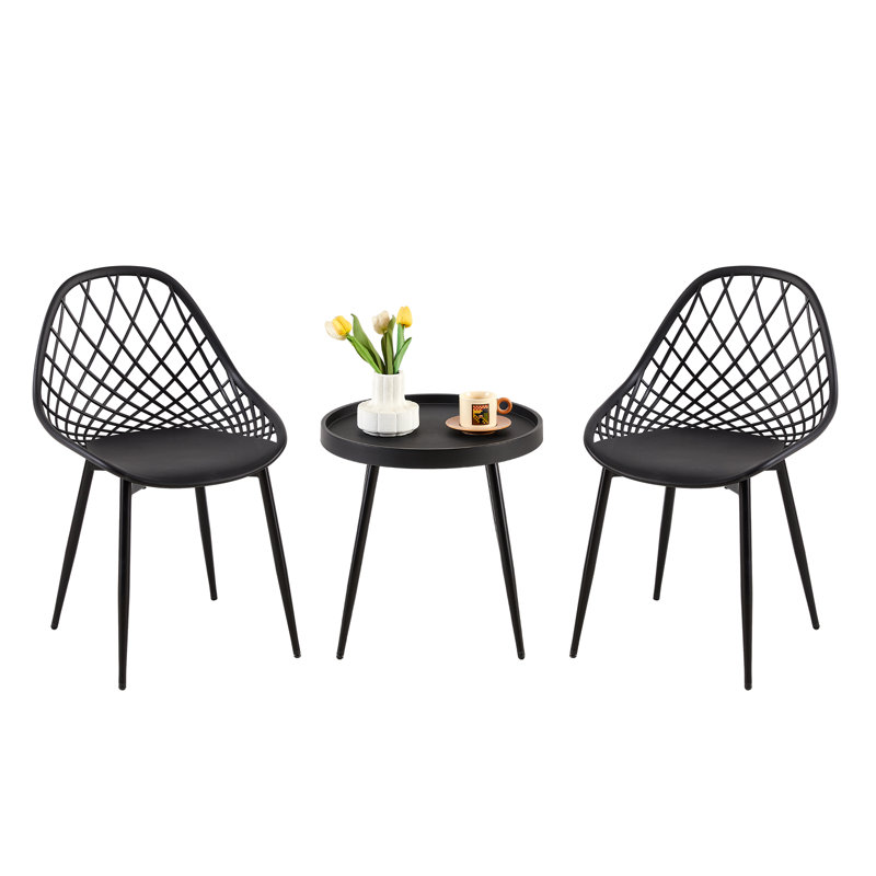 Aghaboy 2 - Person Dining Set, Black, Black