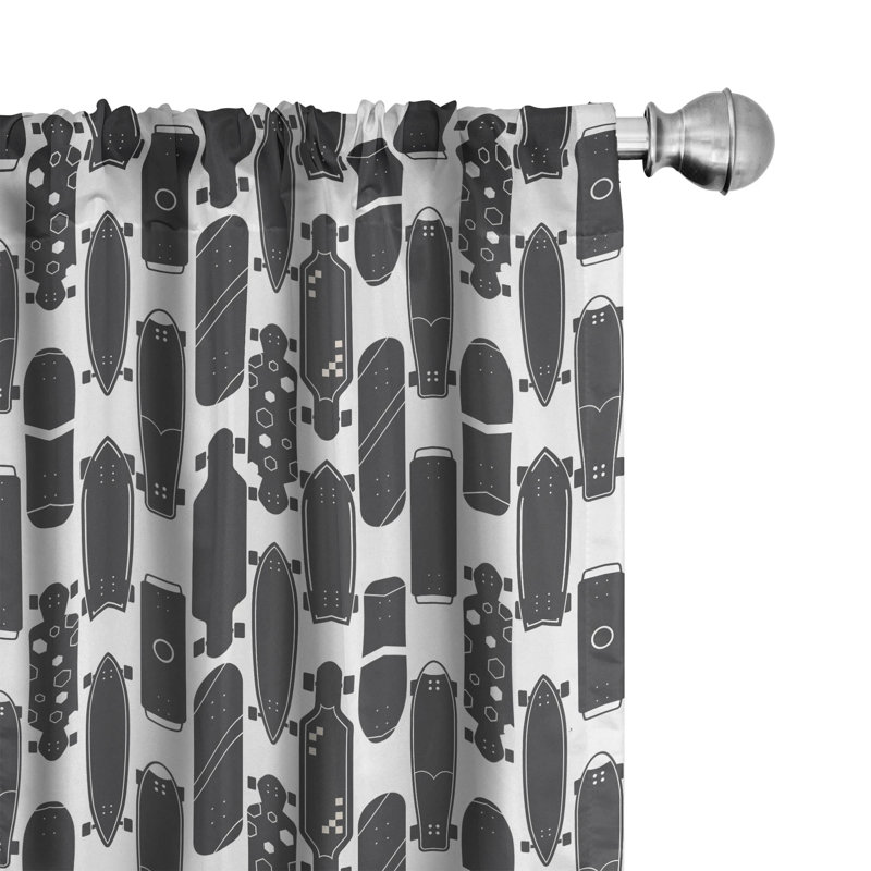 Skater Semi-Sheer Rod Pocket Curtain Panels, 28" x 95"