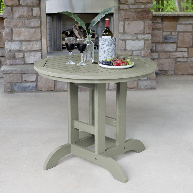 Tillmanns Plastic 36" Round Dining Table in Dining Height (30"), 30" H x 36" L x 36" W, Eucalyptus