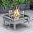 Kliyah Square Propane Smokeless Fire Pit Table