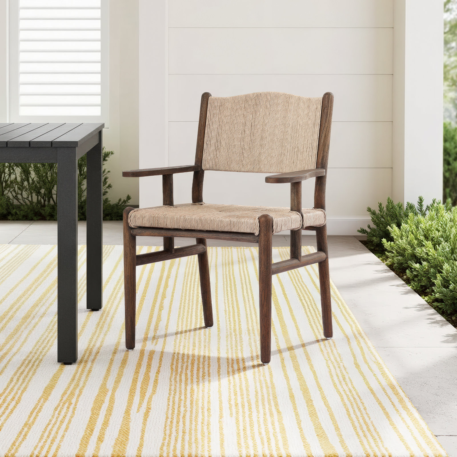 Abella Teak Patio Armchair, Brown