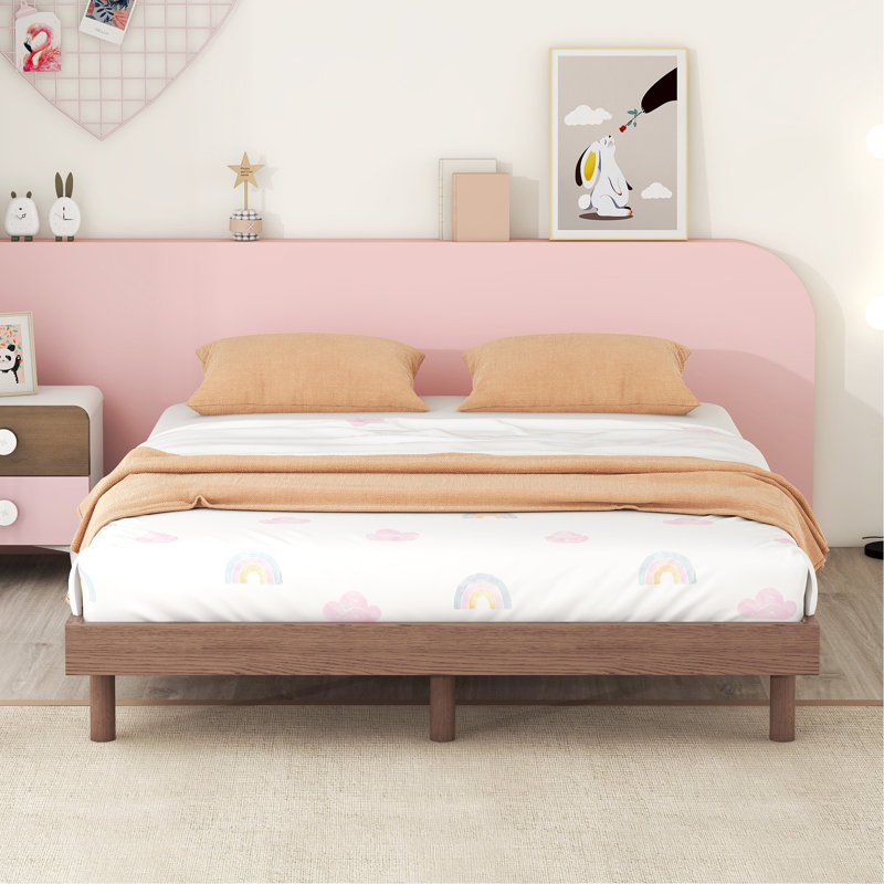 Lit plateforme Mailon, Grand lit, Noyer