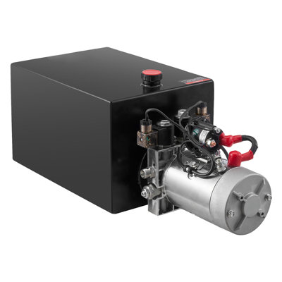 20 Quart Hydraulic Power Unit, Double Acting Dump Trailer Pump, 3200 PSI Max Relief Pressure & 0.91 GPM Flow Rate, DC 12V Hydraulic Pump with Metal Reservoir for Dump Trailer Car Lifting