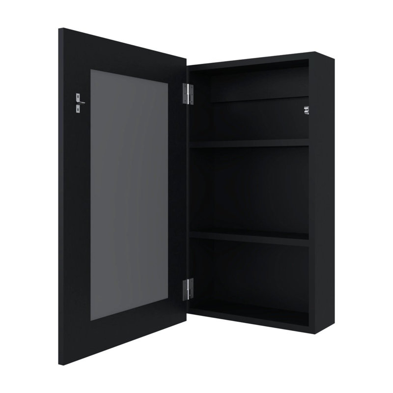 Armoire à pharmacie avec miroir Armoire à pharmacie encastrée pour salle de bain, Noir, noir, noir, noir