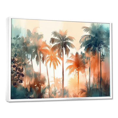 Art floral sur toile majestueux, palmiers tropicaux I