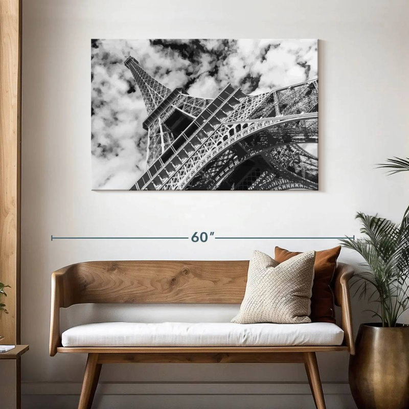 Eiffel Tower Cloudscape Canvas Print, 30" H x 45" W x 1.25" D