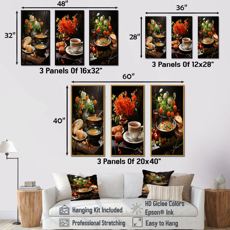 Bouillon délicat French Soup, Cadre flottant noir, H 32 po x l 48 po