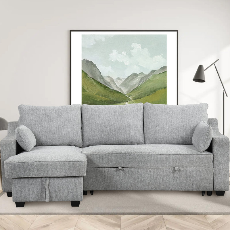 Canapé modulaire 2 pièces Amandaleigh, Polyester gris clair