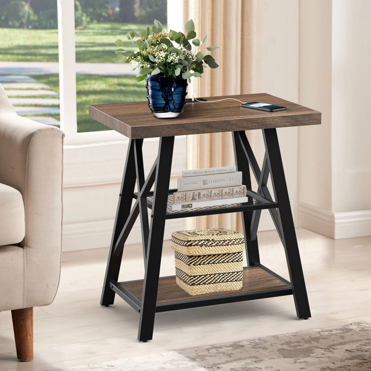 Stokesvale Tall End Table with 2 USB Ports, 2 Power Outlets, and 2 Storage Shelves