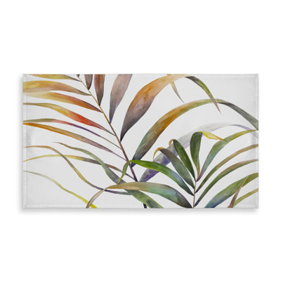 Watercolor Tropical Palm Leaves Tablecloth | Indoor/Outdoor Decor