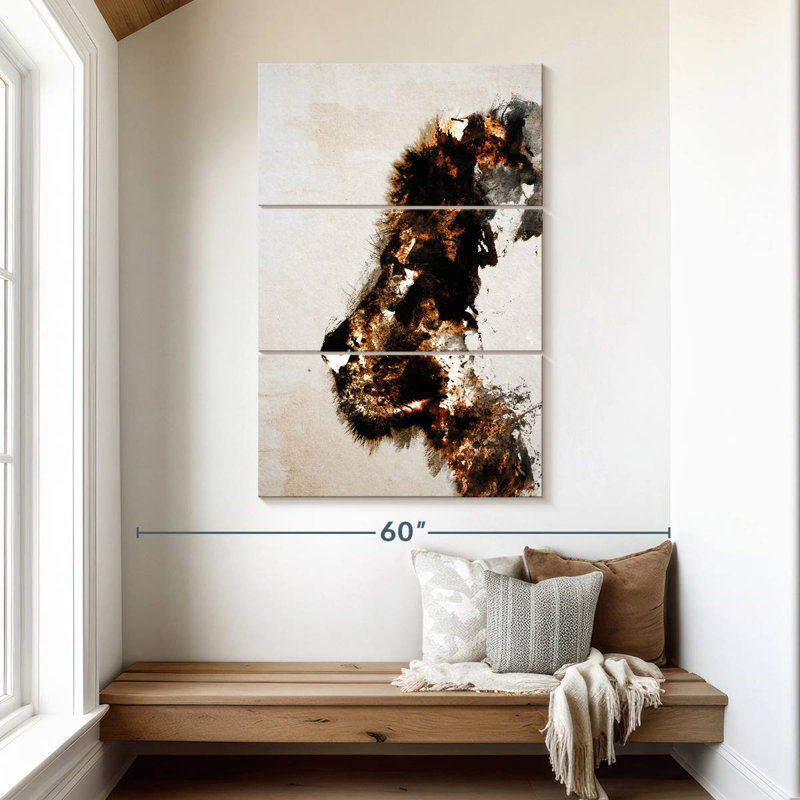 Brampt Abstract Lion Contour, 50" H x 32" W