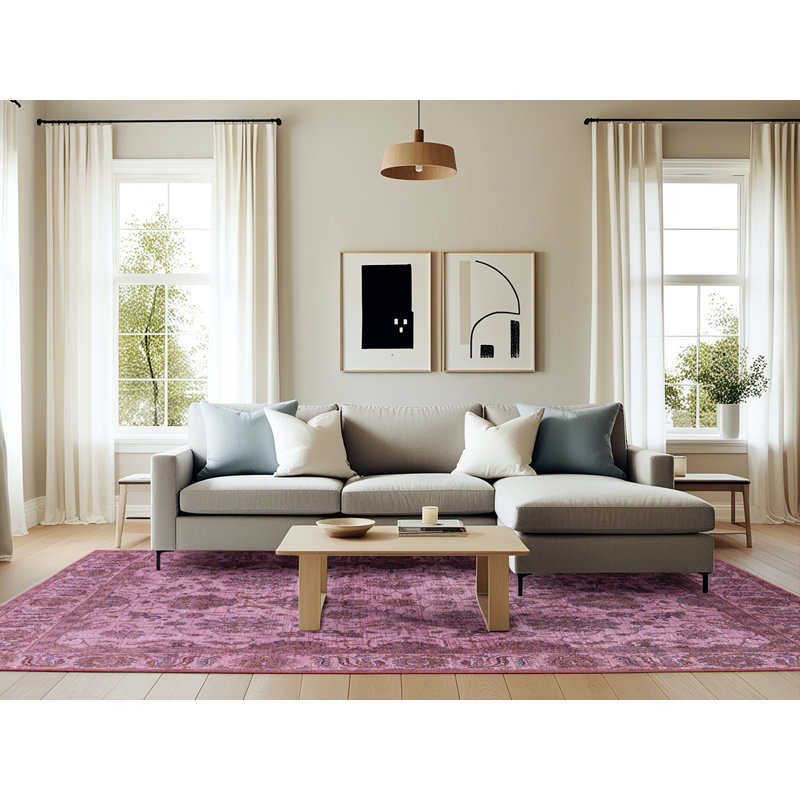 Tapis rose Rose, Rectangle 6 pi x 9 pi