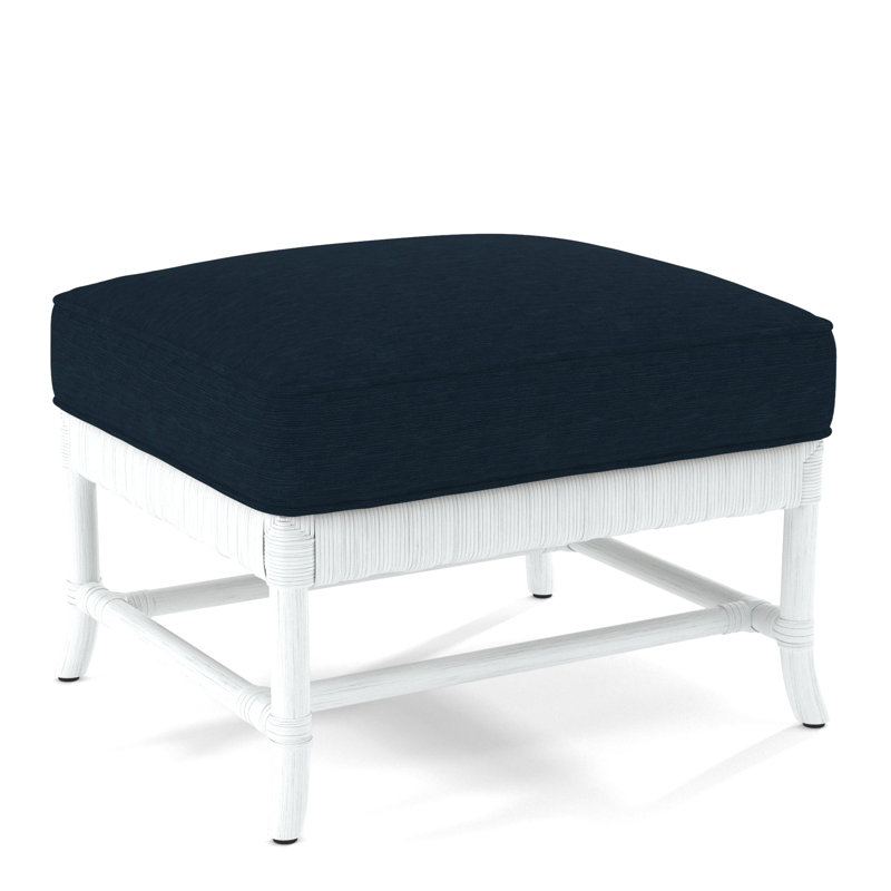 Lafayette Ottoman, Frost White, White Performance Fabric; 0851-94