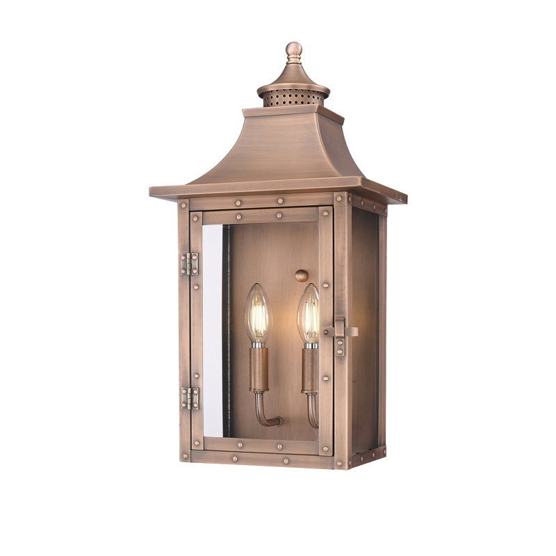 Lanterne murale d'extérieur à 2 ampoules H 19,75 po Dillion, Patine cuivre