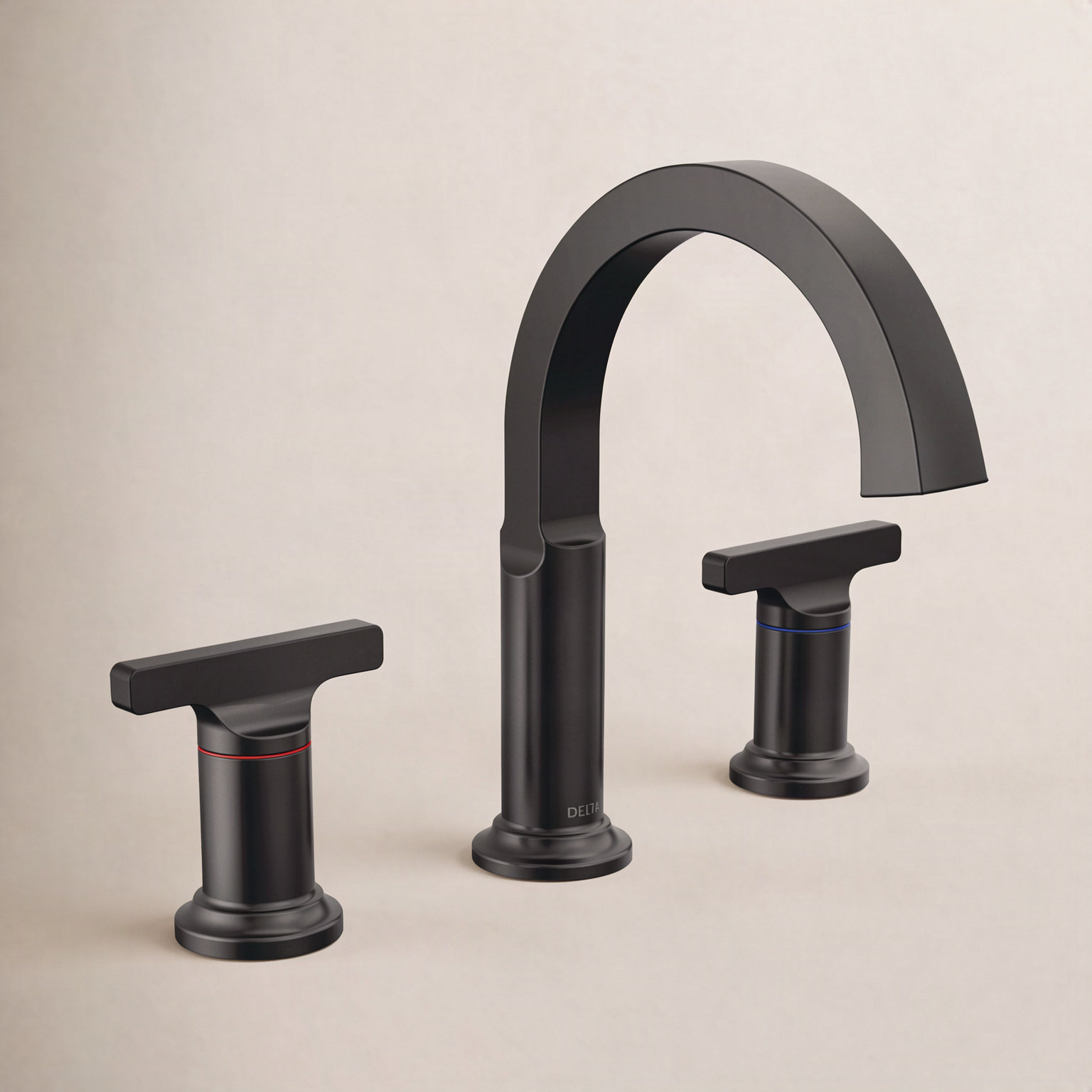 Tetra Widespread Bathroom Faucet with Drain, Matte Black