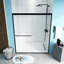 60" x 70" H Matte Black Frame Double Sliding Shower Door