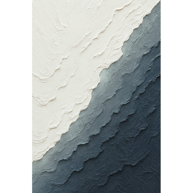 "Shadow Current" Abstract Gradient Wrapped Canvas, 24" H x 16" W