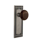 Mission Plate with Brown Porcelain Door Knob