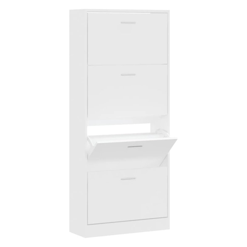 12 Pair Flip Down Shoe Storage, White