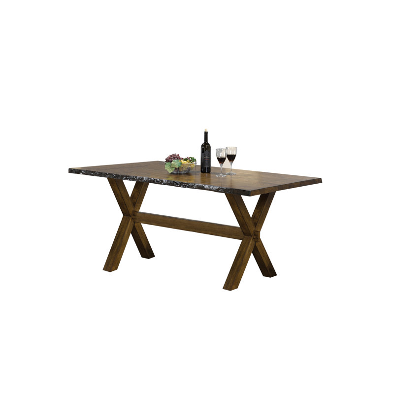 Table de salle à manger en bois massif Cassie, H 30 po x L 71 po x l 36 po