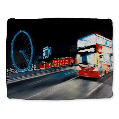 Bus Travel by Night | Blue Braided Polyester Placemat Decor