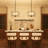 4 - Light Steel Dimmable Drum Chandelier