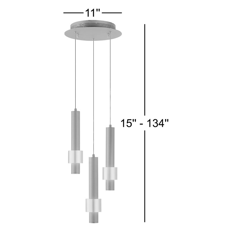 Luminaire grappe suspendu à 3 lumières Aliène