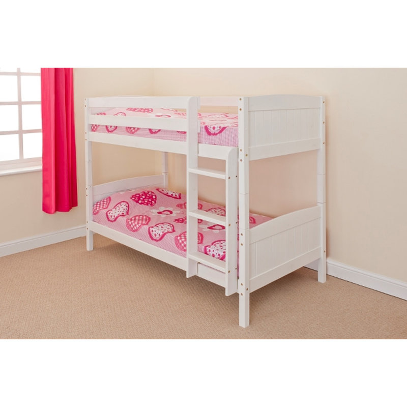Isabela Single (3') Bunk Bed with Built-in Ladder Included, 149cm H X 84cm W X 185cm L, White