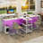 2-Person Reversible Computer Desk Long Office Desk With LED Lights-1927610917