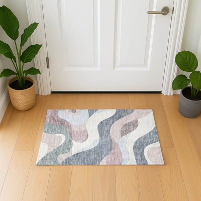 Premium Machine Washable Mayfield AMF2186 swirls Rug