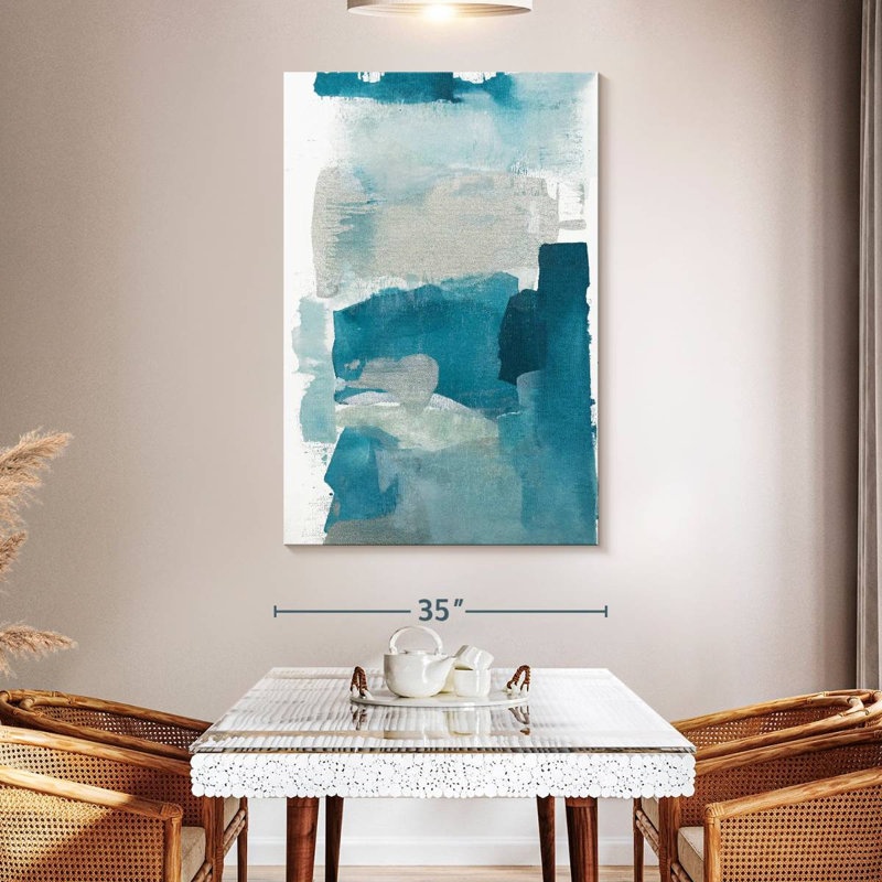 Verre de mer turquoise Avery II, H 51 po x l 34 po