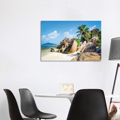 Beach Anse Source D'Argent, La Digue, Seychelles by Jan Becke - Wrapped Canvas Print