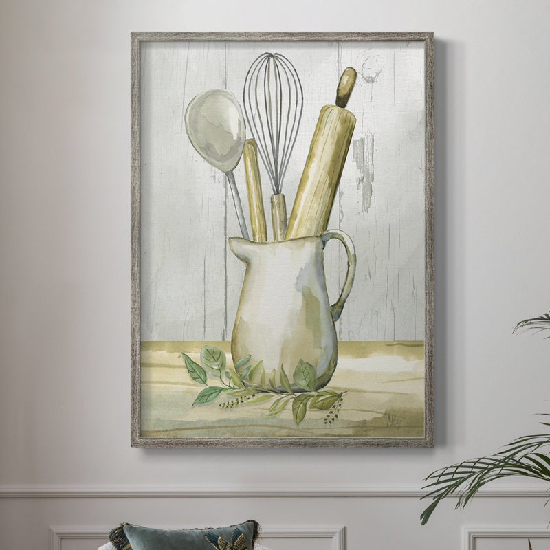 Kitchen Gear II Framed Print - Solid Wood, 11" H x 9" W