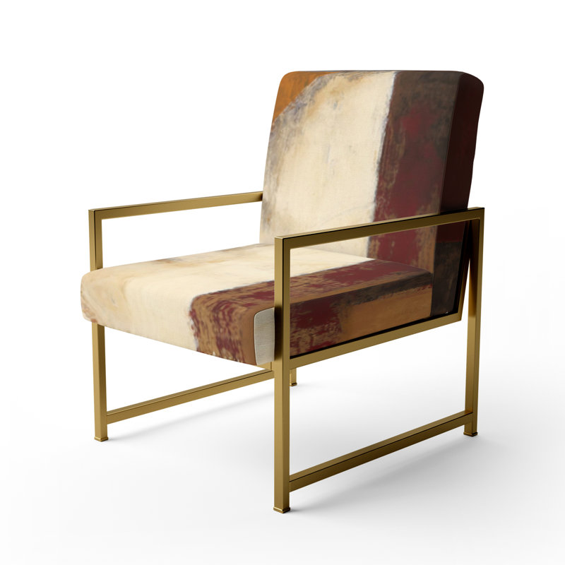 Culligan - Upholstered Abstract Accent Arm Chair, Gold