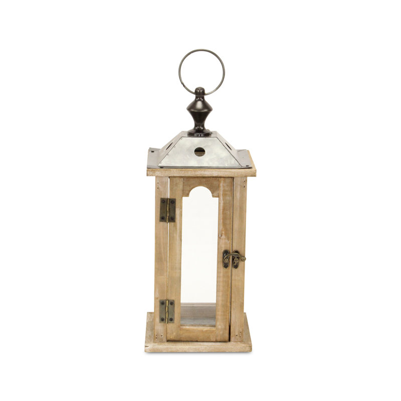 Lanterne en bois et verre grand