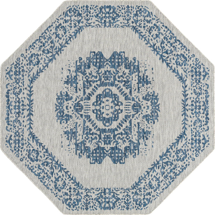 Cowell Oriental Blue/Gray Indoor/Outdoor Area Rug
