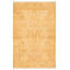 Tapis décoratif en laine noué à la main de conception unique noué à la main new age de style persan 18/20 jaune 4 pi x 6 pi 2 po