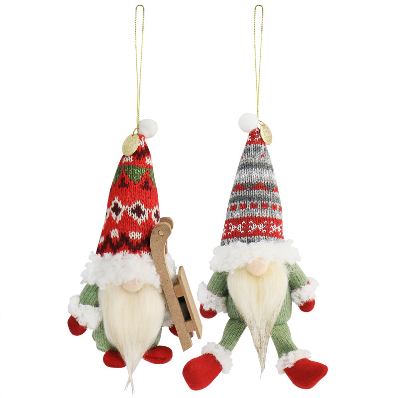 Ensemble de 2 figurines gnome en peluche