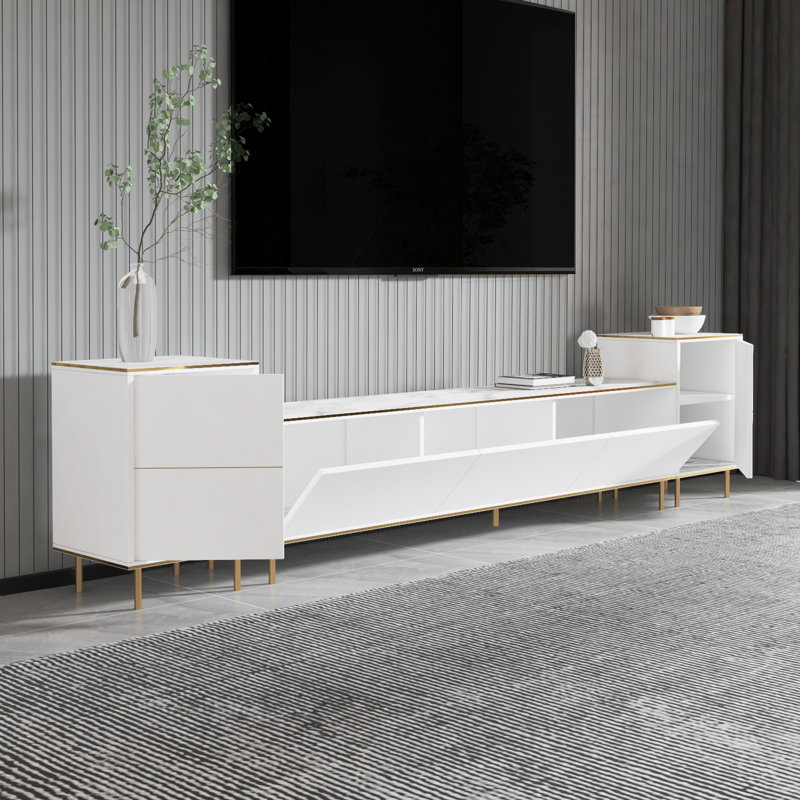 Keikei Unfinished TV Stand, White